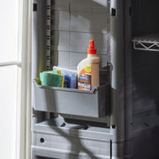 Gracious Living MaxIt Small 2-Shelf Lockable Base Cabinet, Adjustable Metal Shelves, Heavy Duty Grey Storage Organizer for Garage, Basement, Workshop, 91048-ONLINE