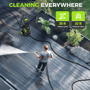 HOMSHADE 1800W Electric Pressure Washer, 5000 PSI, 3.0 GPM, Portable with 4 Nozzles, Foam Pot, 25ft Cord, 23ft Hose, PW80