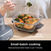 Ninja FN101GY  Crispi Glass Air Fryer 4-Qt, 4-in-1, Air Fry Bake Recrisp, Portable, Dishwasher Safe, Cyberspace