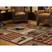 Tayse Nature Area Rug 6548 Lodge Multi Bears Moose 2' 7