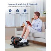 UPGO FB1123 Under Desk Ellipticals Electric, Elipse Leg Exerciser for Seniors Fully Assembled, Seated Pedal Exerciser with Remote Control & Non-Slip Pedals