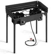 Ktaxon 2 Burner 150000 BTU Cooker Outdoor, w/ Wind Panel