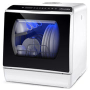 Airmsen TDQR03 Portable Mini Countertop Dishwasher, White/Black