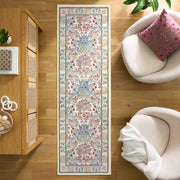 Better Homes & Gardens Beige Hannah Flowing Floral Runner Rug, 30 in x 96 in, Polyester, Non-Slip TPR Backing, BH56261727291S1