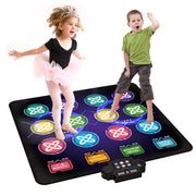Lilian&Gema Interactive Dance Game Mat with 12 Light-Up Arrows, 8 Game Modes, Adjustable Volume, Dual Player, Waterproof, Foldable, Multicolor, ACGKTW0201