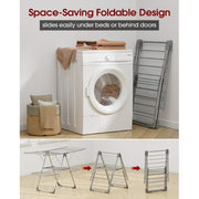 Sakugi Clothes Drying Rack, 2-Tier Foldable Laundry Rack with 32 Rustproof Rods, Freestanding, Gray, 55 x 22.8 x 36.5 in