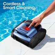 Seauto SAT25 Cordless Robotic Pool Cleaner with Sonar Navigation, Wall Climbing, 150 Mins Runtime, Dark Blue