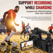 Yixinxin DV074-NBUS31 4K 64MP 60FPS Video Camera Camcorder, Black