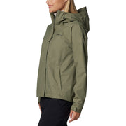 Columbia Hikebound II Women's Rain Jacket, Omni-Tech Waterproof Breathable, Adjustable Hood and Cuffs, Stone Green, XXL, 2086981-397