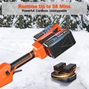 Voltask SS-40B Cordless Snow Shovel, 48V Brushless Motor, Dual 24V Lithium Batteries, 13.5-Inch Clearing Width, Adjustable Directional Plate, Ergonomic Handle, Lightweight, Quiet Operation