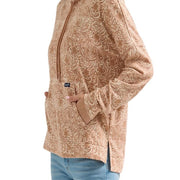 Wrangler Retro Geometric Relaxed Long-Sleeve Hoodie for Ladies - Tan/White - M