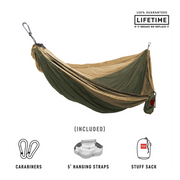 Grand Trunk DLXH-01 Double Deluxe Parachute Hammock - Olive Green/Khaki