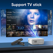 GCZ Mini Projector with 80-Inch Screen, Native 720P Resolution, 1080P and 4K Support, Two-Way Bluetooth 5.2, HDMI USB TF Card Compatible, Portable LCD CD04
