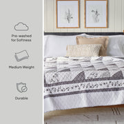 Better Homes & Gardens Heirloom Patchwork Quilt, Full/Queen, Black and White, Breathable Cotton Face, Reversible, BH14100136342C