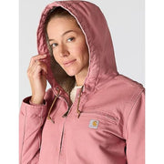 Carhartt 104292-I26 Loose-Fit Washed Duck Sherpa-Lined Jacket for Ladies,  Rose Tint, M