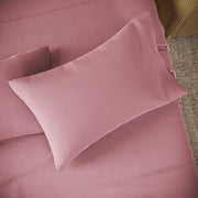 Beautiful 4-Piece Cotton Percale Sheet Set, 200 Thread Count, Woodrose, King, Pre-Washed, 16-Inch Pocket Depth