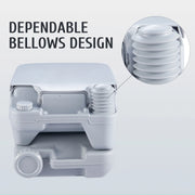 Bestco 10L Portable Toilet with Full Seat Bellow Pump No Odors for Travel & Camping