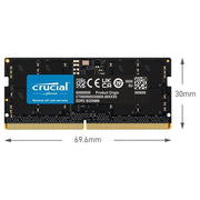 Crucial 64GB DDR5 5600MHz CL46 SODIMM Laptop Memory Kit, 2x32GB, Black, CT2K32G56C46S5
