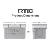 RTIC 504.0587928 Ultra-Light 32 Quart Hard Cooler Insulated Portable Ice Chest Dark Grey And Cool Grey