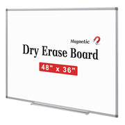 Comix Magnetic Whiteboard, 48 x 36 in, Wall Mounted Dry Erase Board with Aluminum Frame and Pen Tray, WB9012