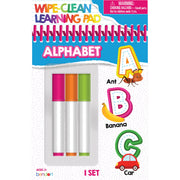 Bendon Alphabet Letters Wipe-Clean Spiral Learning Pad, 16 Pages, Reusable Educational Workbook for Ages 7 and Up