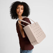 Bogg Bag Baby Bogg Tote Bag, Durable Water-Resistant EVA, Tip-Proof Base, Clear Insert Pouch, Coconut, 15 x 12.5 x 5 in, OGG0003