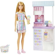 Mattel HCN46 Barbie Ice Cream Shop Playset with Blonde Doll