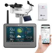 Logia 7-in-1 Wireless Weather Station with Solar-Powered Sensor, Wi-Fi, 7-Inch LCD HD Display, LOWSL710FWB7