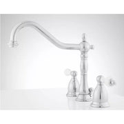 Signature Hardware SH449713CP Victorian Gooseneck Bathroom Faucet, Porcelain Lever Handles, Chrome