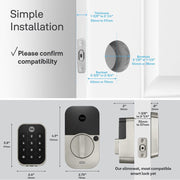 Yale Assure Lock 2 Touch Smart Lock, Key-Free Keypad, Biometric Fingerprint Access, Wi-Fi Enabled, Satin Nickel, YRD430-F-WF1-619