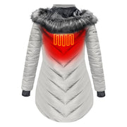 ActionHeat AH-LPJKT-5V-W-A 5V Battery-Heated Insulated Puffer Jacket with Hood for Ladies - Antarctica White - XXL