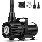 SPECSTAR 150W Submersible Pond Pump, Stepless Adjustable Flow 900-2400 GPH, 18ft Max Lift, 180 Rotatable Nozzle, Filter Bag