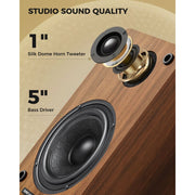 MEVOSTO Active Bookshelf Speakers, Wooden Cabinet, 5