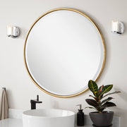 Sobb Round Decorative Vanity Mirror - Gold Leaf
