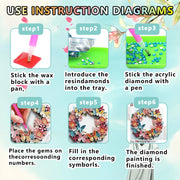 Sinkoo Boho Decor Butterfly Wreath 5D Diamond Painting Art Kit, Full Drill, Multicolor, 12x12 Inch