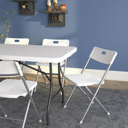 Mainstays 37664PLW4E Resin Seat & Back Folding Chair, White, 4-Pack