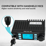 Retekess MB1 AM/FM CB Mobile Radio Bundle with Coaxial Cable