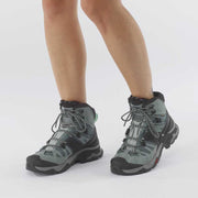 Salomon Quest 4 Gore-Tex Waterproof Hiking Boots for Women, Slate/Trooper/Opal Blue, Size 11, L41387000
