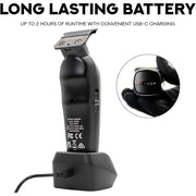 Supreme Trimmer Vader Lite Hair Finishing Trimmer, Cordless Barber Liner with Zero Gap DLC T-Blade, 7000 RPM Motor, 120 Min Runtime, USB-C Fast Charge, Guide Guards, Black, ST3700