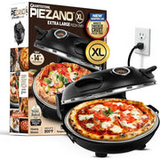 Piezano XL Electric Countertop Pizza Oven, 14-Inch Ceramic Stone Bake, Heats Up to 800F, Dual Heat Control, Removable Stone, Black, 2880