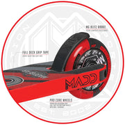 Madd Gear CARVE PRO Black Red Scooter for Ages 6+