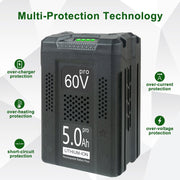 BOTKK LB60A00 LB60A01 LB60A02 LB60A03 Replacement Greenworks 60V Power Tool Battery, 5Ah Lithium Ion, Compatible