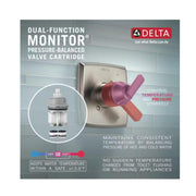 Delta T17T299-KS-PR Pivotal TempAssure 1-Handle Wall-Mount Shower Trim Kit in Lumicoat Black Stainless (Valve Not Included)
