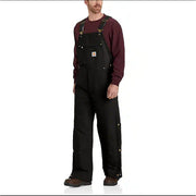 Carhartt 106672-BLK Firm Duck Loose-Fit Insulated Bib Overalls for Men, Black, M - Short