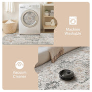 KUETH AR1005 Light Taupe Brown Modern Area Rug 2x7 Non Slip Hallway Runner Rug Machine Washable