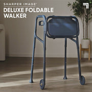 Sharper Image 1019377 Deluxe Foldable Walker with 5-inch Wheels, Adjustable Height, 350 lb Capacity