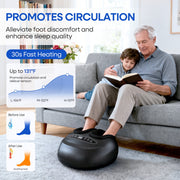 Furnibear Shiatsu Foot Massager Machine with Deep Kneading Rollers, Heat Therapy, Adjustable Air Compression, 3 Intensity Levels, Black