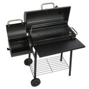 laraVist Charcoal Offset Smoker Grill, Dual-Zone Cooking, 285 sq.in, Portable with Wheels, Family Size for 4-6 People, Black
