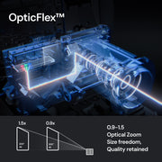 Valerion VisionMaster Pro Triple Laser Home Theater Projector, 4K UHD, 3000 ISO Lumens, 15000:1 Contrast Ratio, 0.9-1.5x Optical Zoom, 2X Multitasking Power, Moonlight Gold