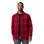 Columbia Pitchstone Heavyweight Flannel II Button-Down Shirt, Mountain Red Macro Buffalo Tartan, Regular Fit, 100% Cotton, Medium, 209768